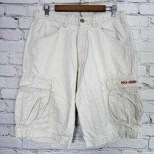 Vintage Ralph Lauren Polo Jeans Co Mens Cargo Freighter Shorts Size 32 Baggy